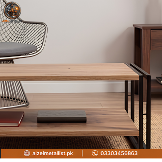 Modern Industrial 2-Tier Center Table | Coffee table | Sofa side 4 x 2'ft