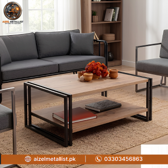 Modern Industrial 2-Tier Center Table | Coffee table | Sofa side 4 x 2'ft