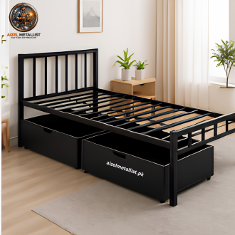 Compact Single Bed with Integrated Under-Bed Storage. 6 x 3'ft